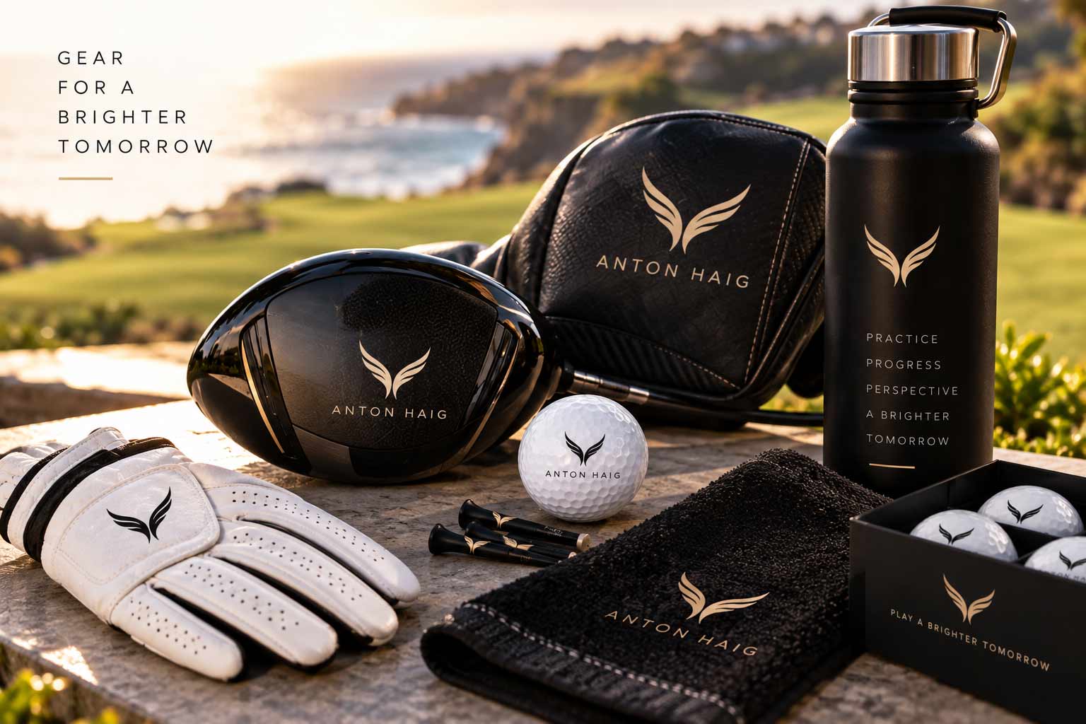 Anton Haig identity on equipment and accessories