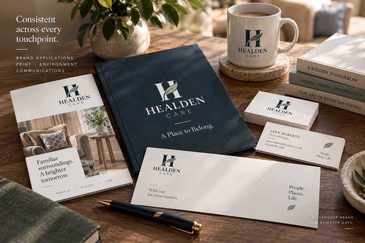 Healden Care brochures and everyday collateral