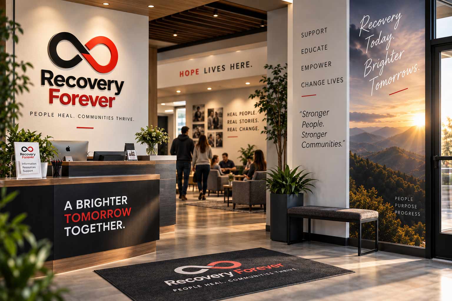 Recovery Forever branded physical environment