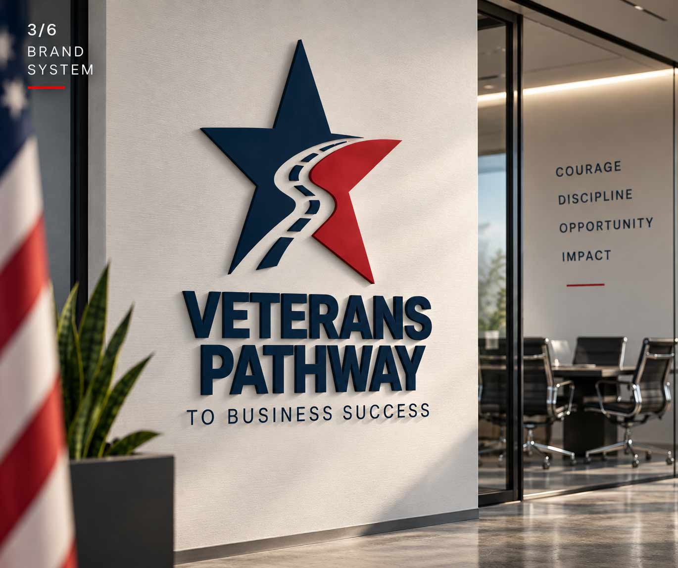 Veterans Pathway environmental and office branding